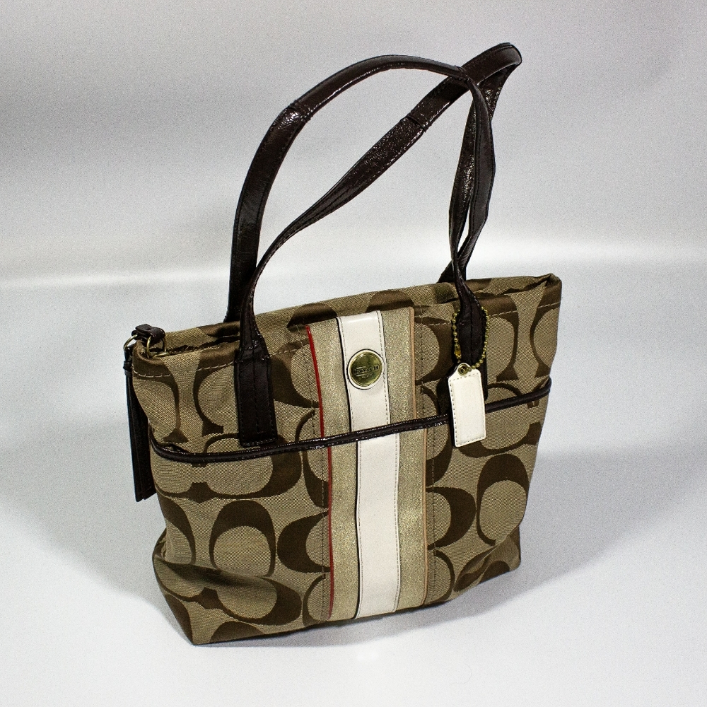 Coach Signature Multi Stripe Tote F24666